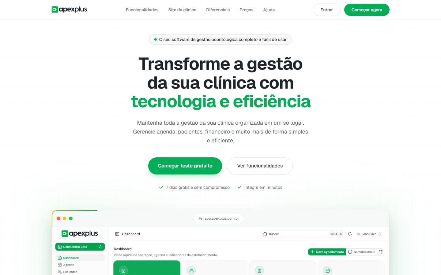 Página inicial da ApexPlus