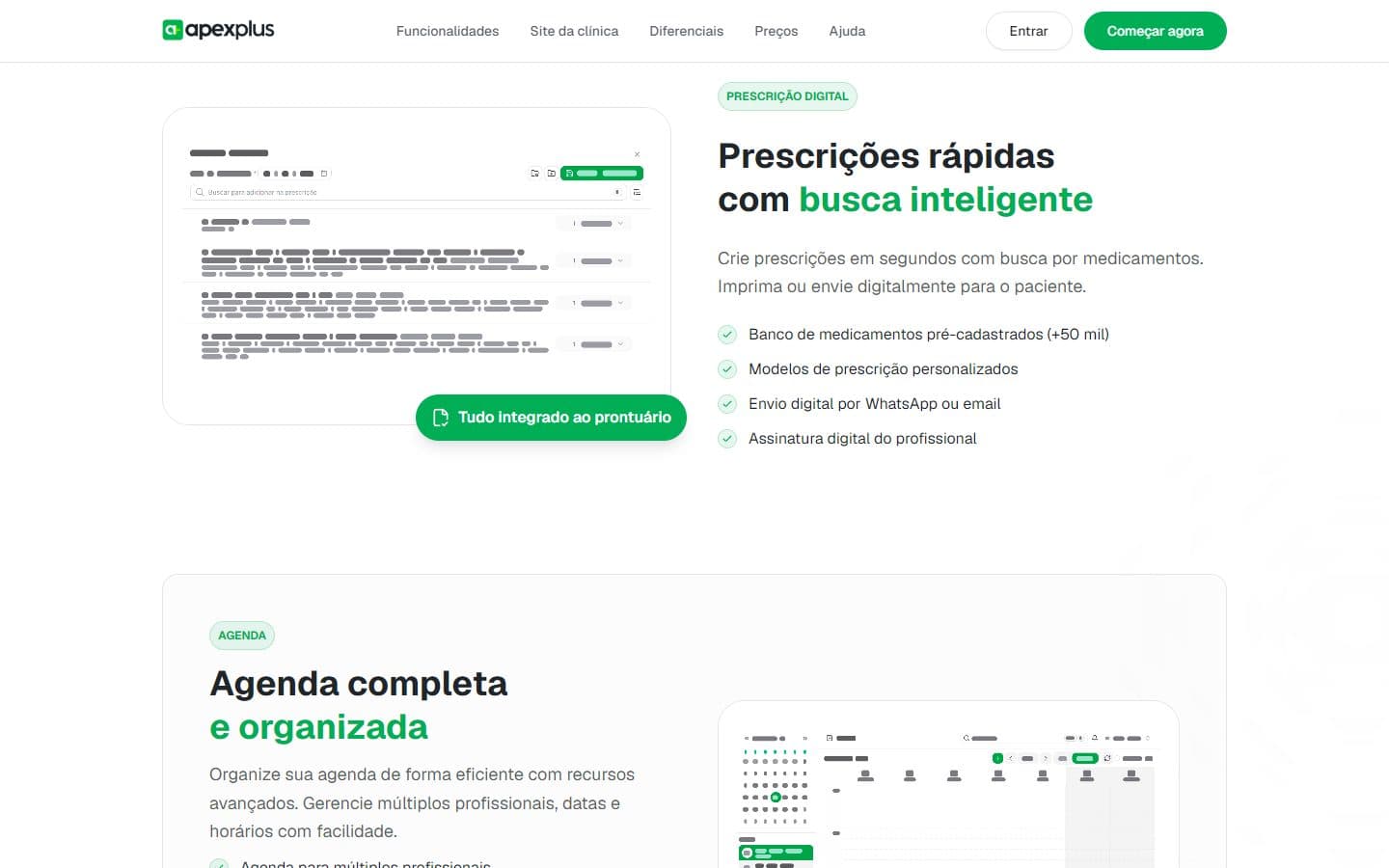 Prescrição digital e agenda da ApexPlus