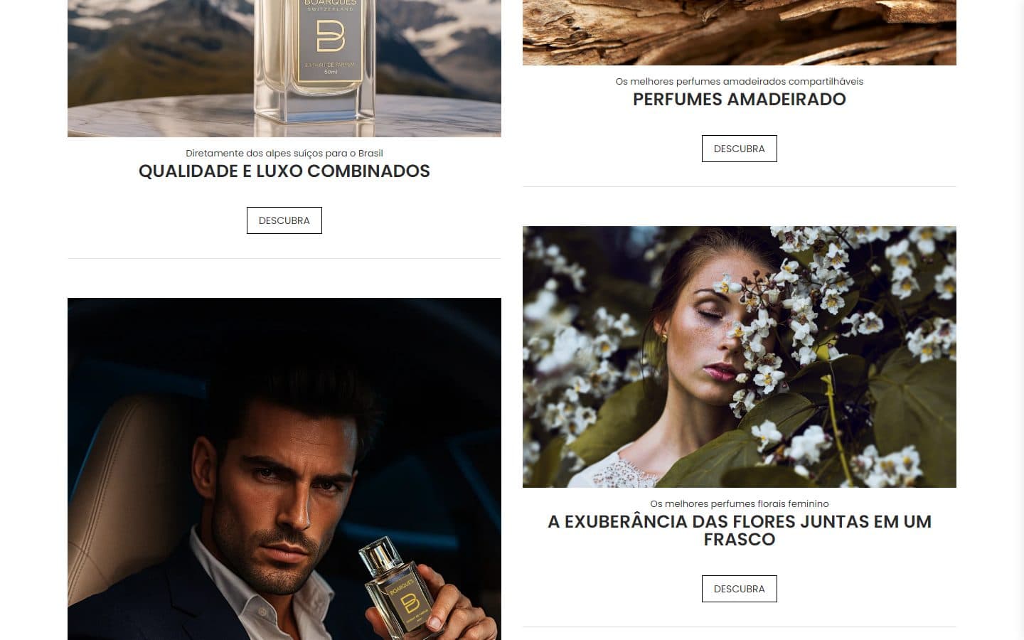 Linhas de perfumes da Boarques