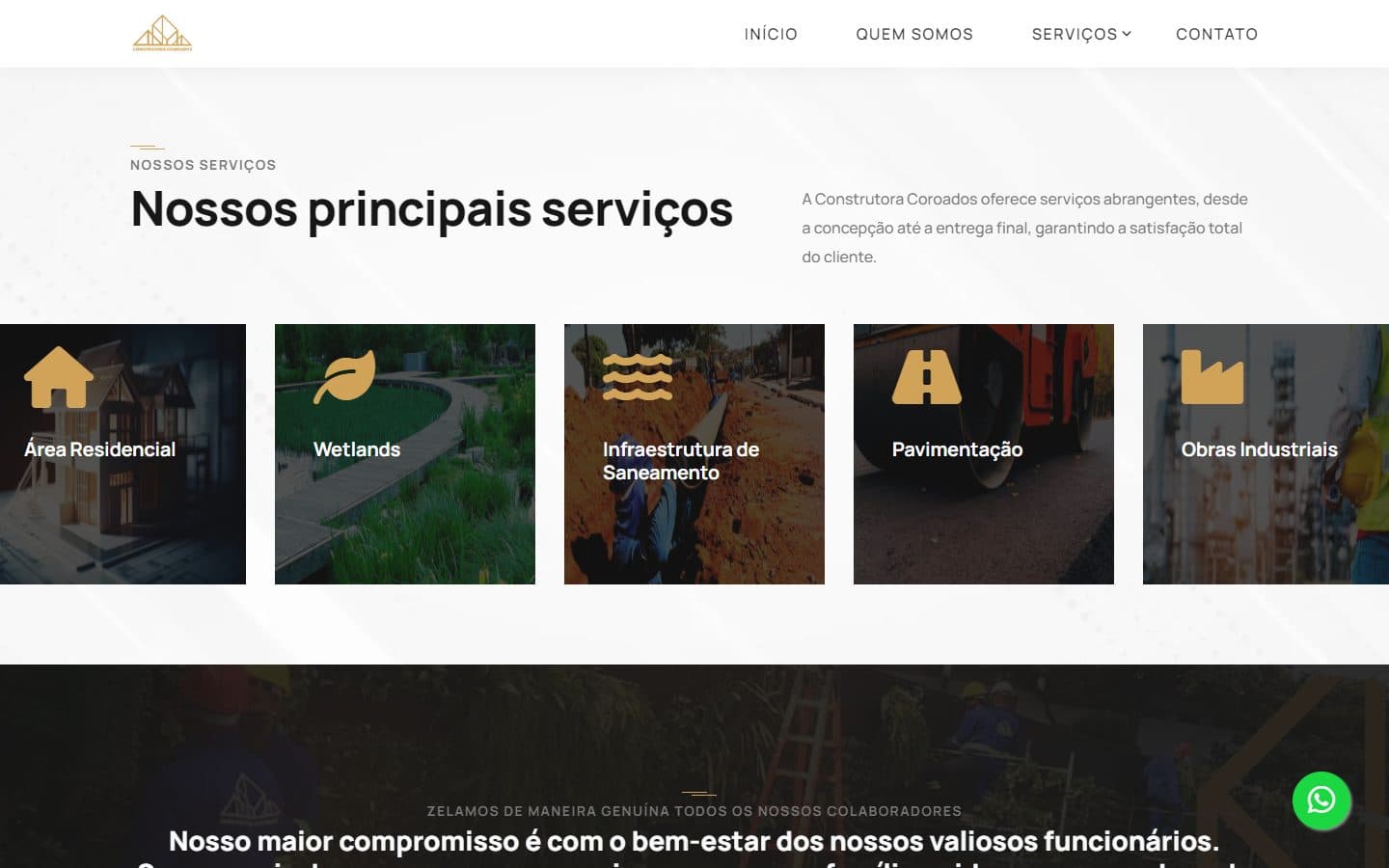 Áreas de atuação da Construtora Coroados