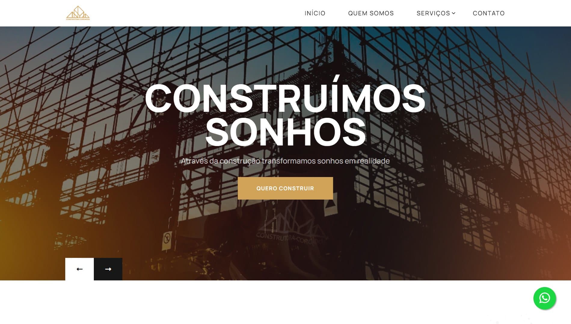 Construtora Coroados — Site institucional