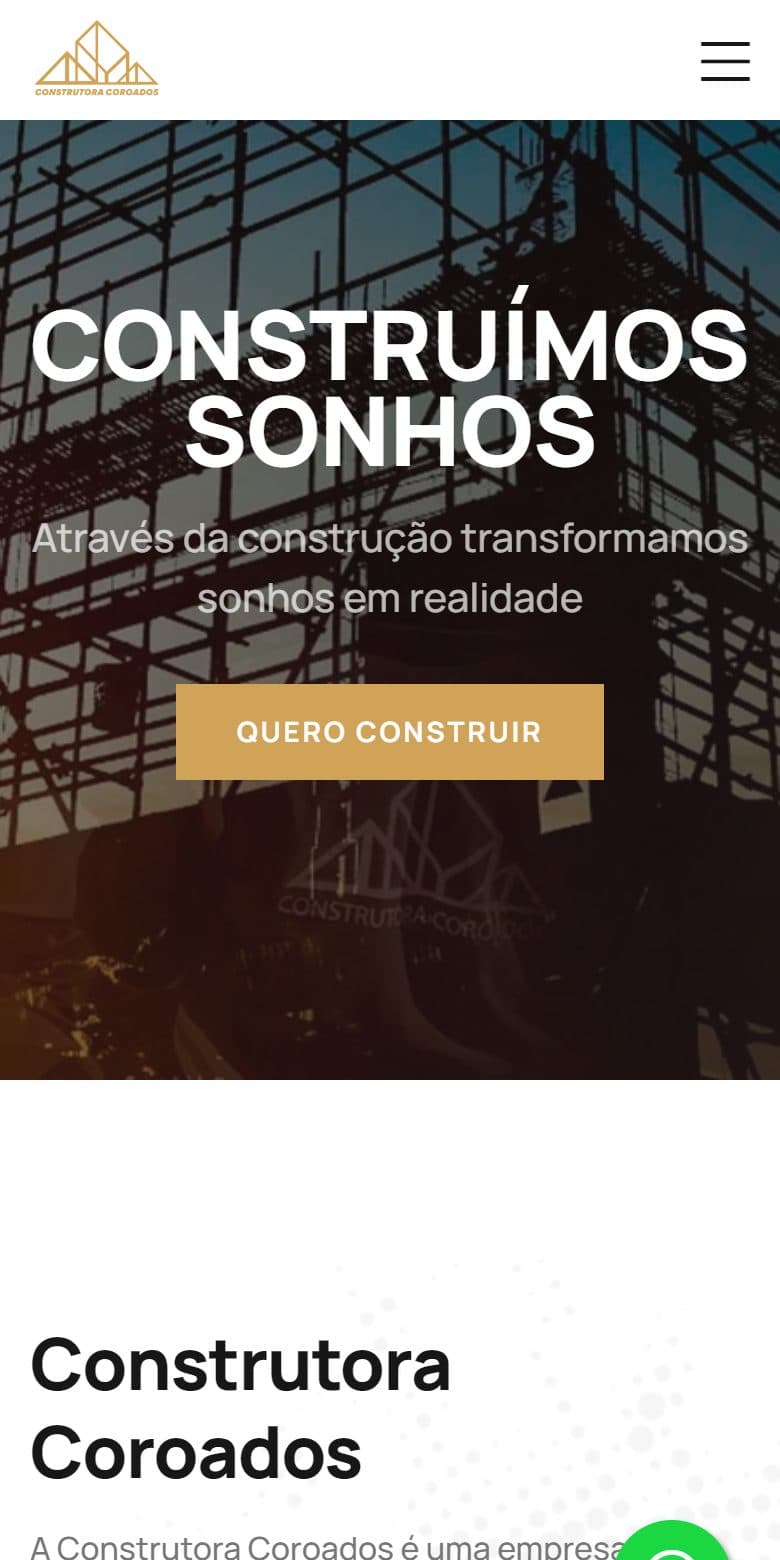 Construtora Coroados no celular